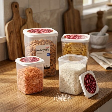 طقم علب حفظ الطعام بلاستيك عميقة